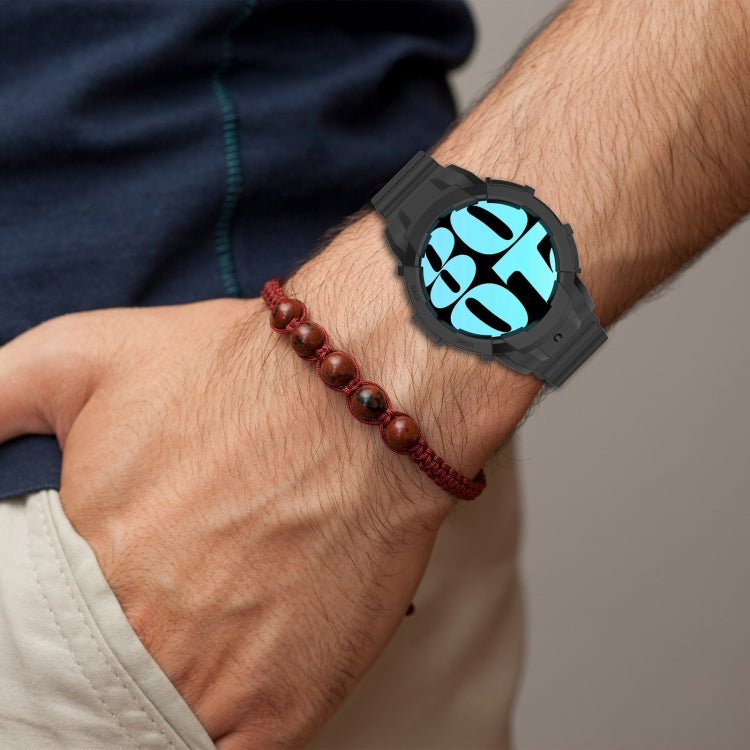 For Samsung Galaxy Watch 6 40mm Armor Silicone Watch Band + Watch Case Set(Pink) - Watch Bands by PMC TechLife | Online Shopping South Africa | PMC TechLife