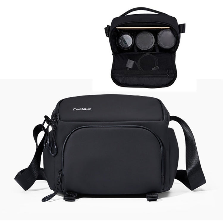 Cwatcun D101 Crossbody Camera Bag Photography Lens Shoulder Bag, Size:29 x 24 x 17cm(Black)
