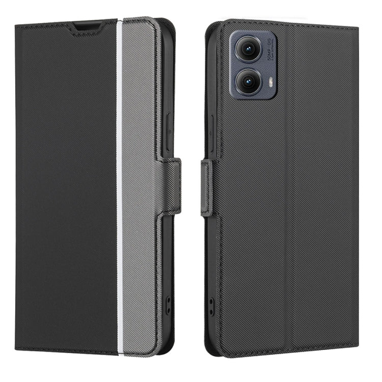 For Motorola Edge 5G 2024 Twill Texture Side Button Leather Phone Case(Black)