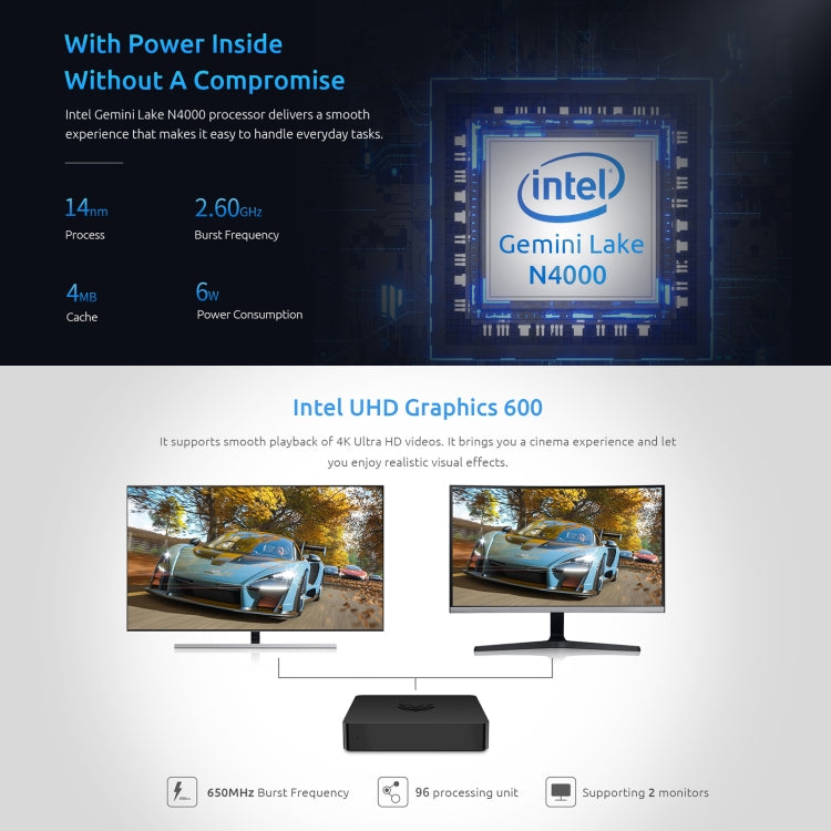 BMAX B1 Pro Windows 10 Mini PC, 8GB+128GB, Intel Celeron N4000, Support HDMI / VGA / RJ45(EU Plug) - free shipping - PMC Jewellery - Order now!