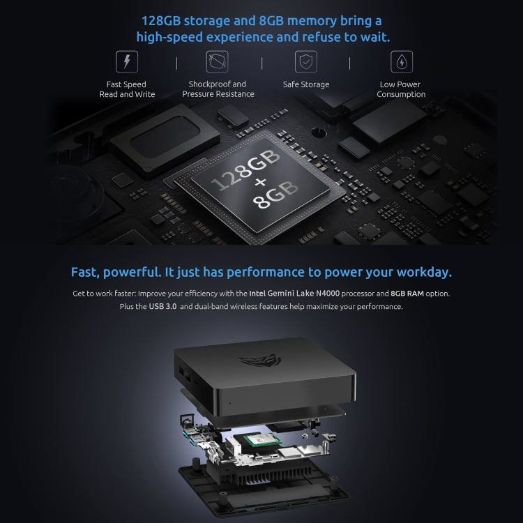 BMAX B1 Pro Windows 10 Mini PC, 8GB+128GB, Intel Celeron N4000, Support HDMI / VGA / RJ45(EU Plug) - free shipping - PMC Jewellery - Order now!