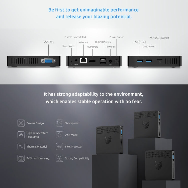 BMAX B1 Pro Windows 10 Mini PC, 8GB+128GB, Intel Celeron N4000, Support HDMI / VGA / RJ45(EU Plug) - free shipping - PMC Jewellery - Order now!