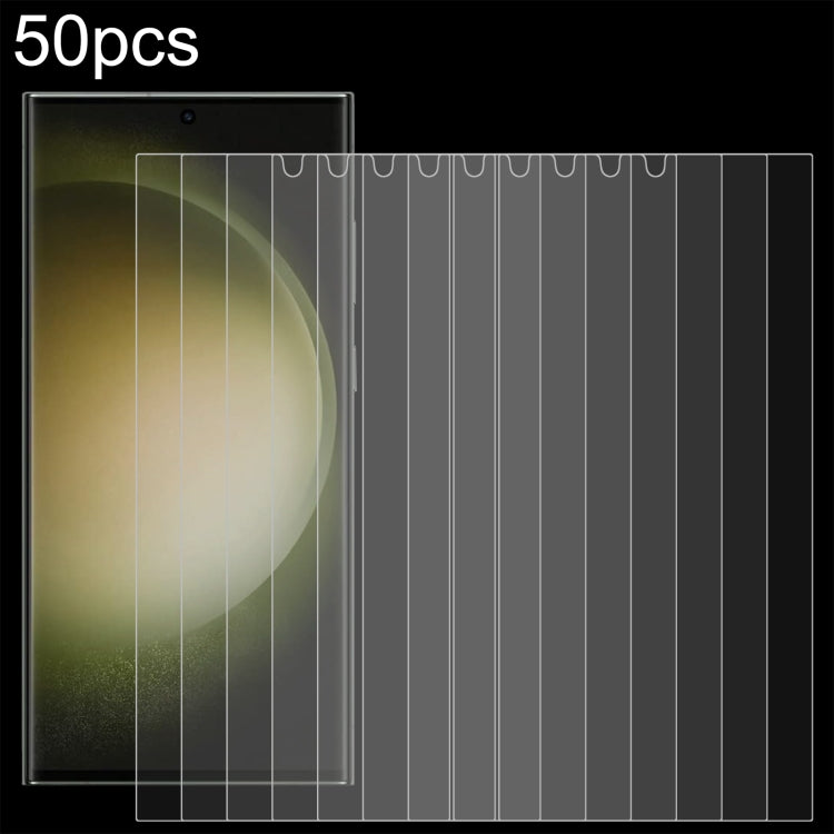 For Samsung Galaxy S24 Ultra 5G 50pcs 0.18mm 9H 2.5D Tempered Glass Film, Support Fingerprint Unlocking