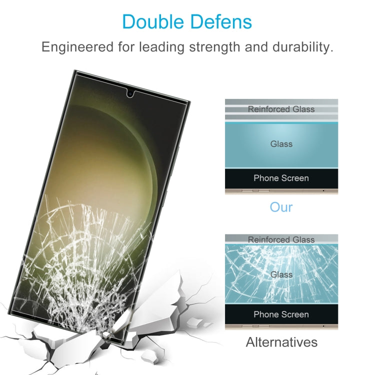 For Samsung Galaxy S24 Ultra 5G 50pcs 0.18mm 9H 2.5D Tempered Glass Film, Support Fingerprint Unlocking