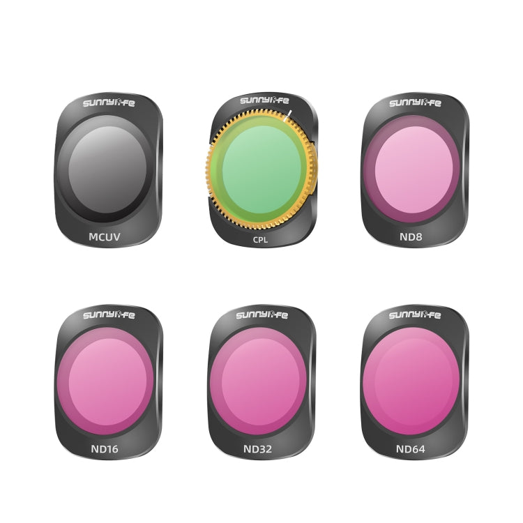 For DJI OSMO Pocket 3 Sunnylife Camera Lens Magnetic Metal Filter, Filter:6 in 1 UV CPL ND8-64 - free shipping - PMC Jewellery - Order now!