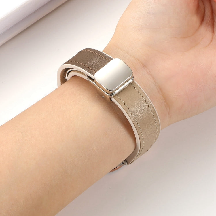 For Apple Watch Ultra 49mm Magnetic Folding Leather Silicone Watch Band(Grass Green) - Watch Bands by PMC TechLife | Online Shopping South Africa | PMC TechLife