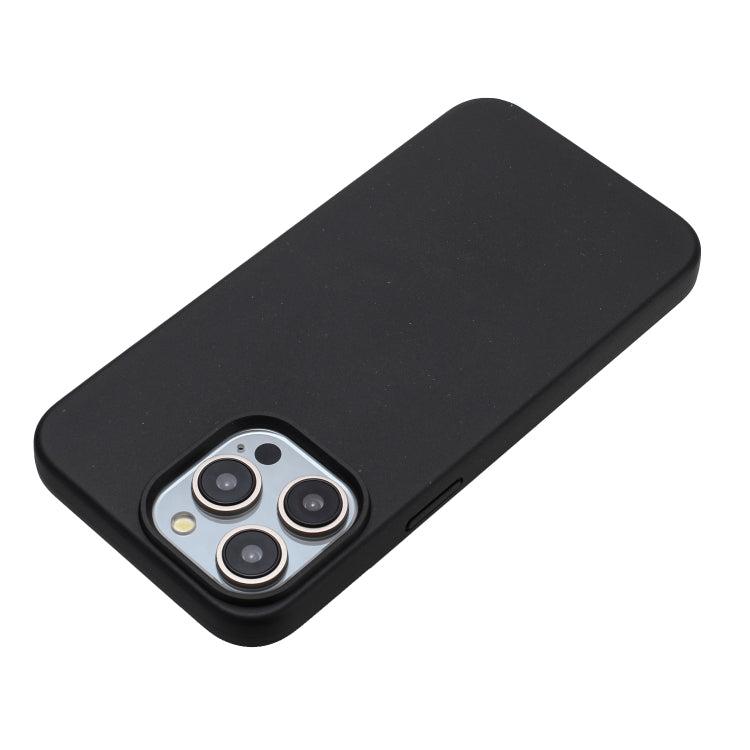 For iPhone 12 Pro Max Wheat MagSafe Magnetic Straw Material + TPU Phone Case(Black)