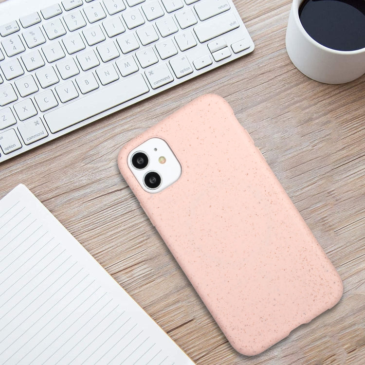 For iPhone 11 Wheat MagSafe Magnetic Straw Material + TPU Phone Case(Pink) - iPhone 11 Cases by PMC TechLife | Online Shopping South Africa | PMC TechLife