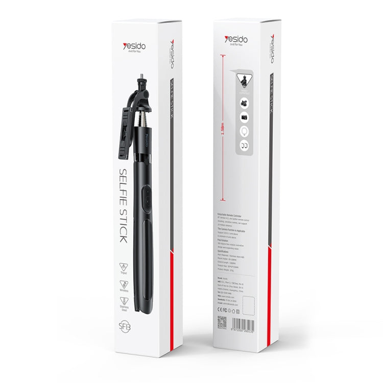 Yesido SF13 Retractable Extended Bluetooth Tripod Phone Live Streaming Selfie Stand(Black) - Selfie Sticks by Yesido | Online Shopping South Africa | PMC TechLife | Buy Now Pay Later Mobicred