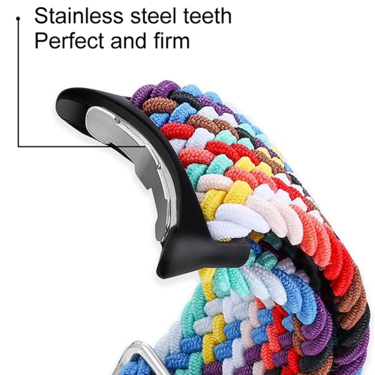 For Google Pixel Watch / Watch 2 Nylon Loop Magnetic Buckle Watch Band(Black Rainbow) - Watch Bands by PMC Jewellery | Online Shopping South Africa | PMC Jewellery | Buy Now Pay Later Mobicred
