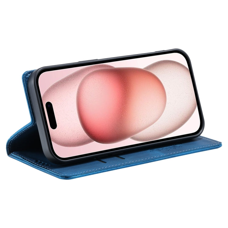 For iPhone 16 Pro Totem Embossed Magnetic Leather Phone Case(Blue) - iPhone 16 Pro Cases by PMC TechLife | Online Shopping South Africa | PMC TechLife | Buy Now Pay Later Mobicred