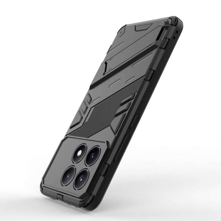 For Xiaomi Redmi K70E 5G Punk Armor 2 in 1 PC + TPU Phone Case with Holder(Black) - K70E Cases by PMC TechLife | Online Shopping South Africa | PMC TechLife | Buy Now Pay Later Mobicred