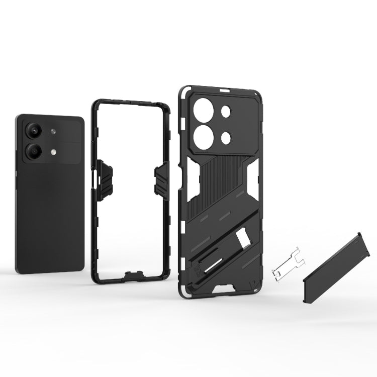 For Xiaomi Redmi Note 13R Pro 5G Punk Armor 2 in 1 PC + TPU Phone Case with Holder(Green)