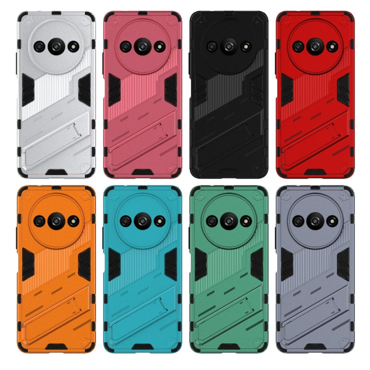 For Xiaomi Redmi A3 4G Global Punk Armor 2 in 1 PC + TPU Phone Case with Holder(Grey)