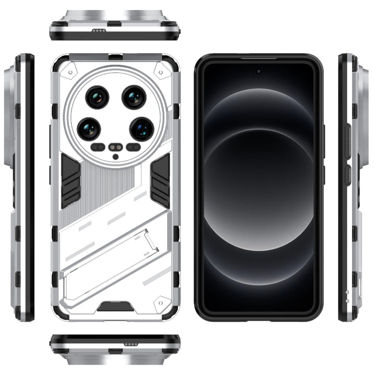 For Xiaomi 14 Ultra 5G Punk Armor 2 in 1 PC + TPU Phone Case with Holder(White)
