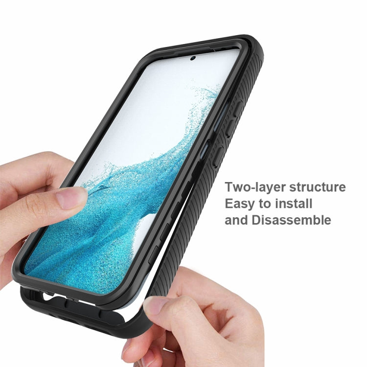 For Samsung Galaxy A54 5G Two-layer Integrated Transparent TPU + PC + PET Protective Phone Case(Black) - Galaxy Phone Cases by PMC TechLife | Online Shopping South Africa | PMC TechLife