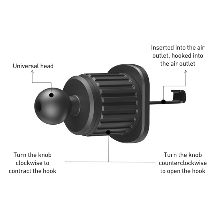 360 Degree Rotating Car Air Outlet Magnetic Phone Holder(Grey)