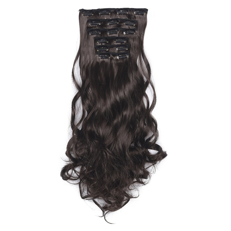 50cm 16 Card Long Curly Hair Wig Seamless Hair Extension Piece(11.8#)