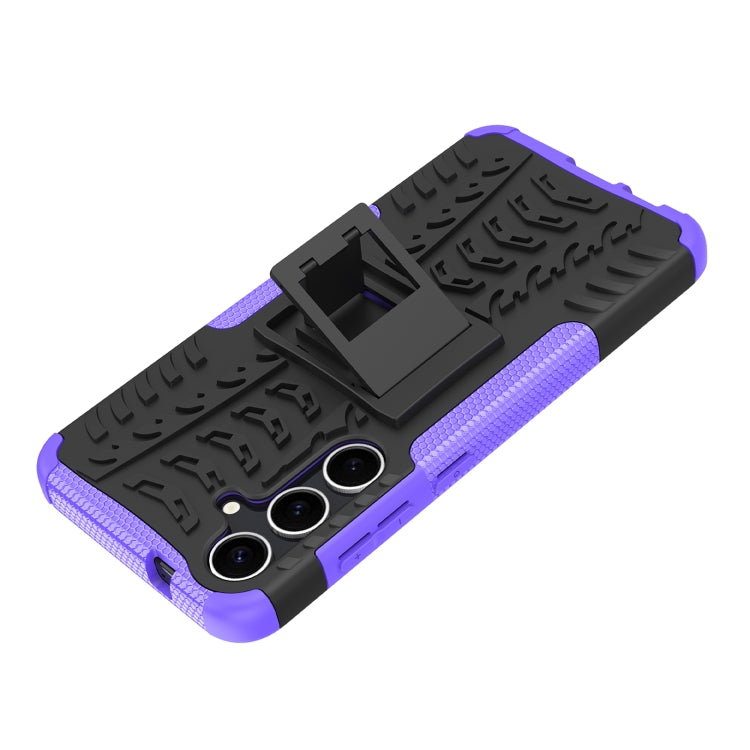 For Samsung Galaxy S24+ Tire Texture TPU + PC Phone Case with Holder(Purple) - Galaxy S24+ 5G Cases by PMC TechLife | Online Shopping South Africa | PMC TechLife