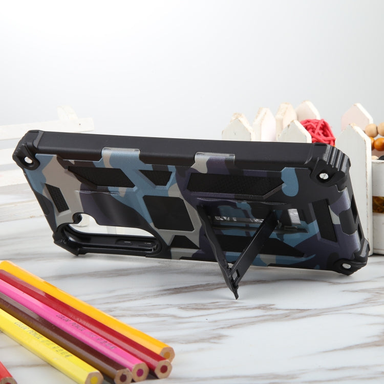 For Samsung Galaxy S24+ 5G Camouflage Armor Kickstand TPU + PC Magnetic Phone Case(Light Blue) - Galaxy S24+ 5G Cases by PMC TechLife | Online Shopping South Africa | PMC TechLife