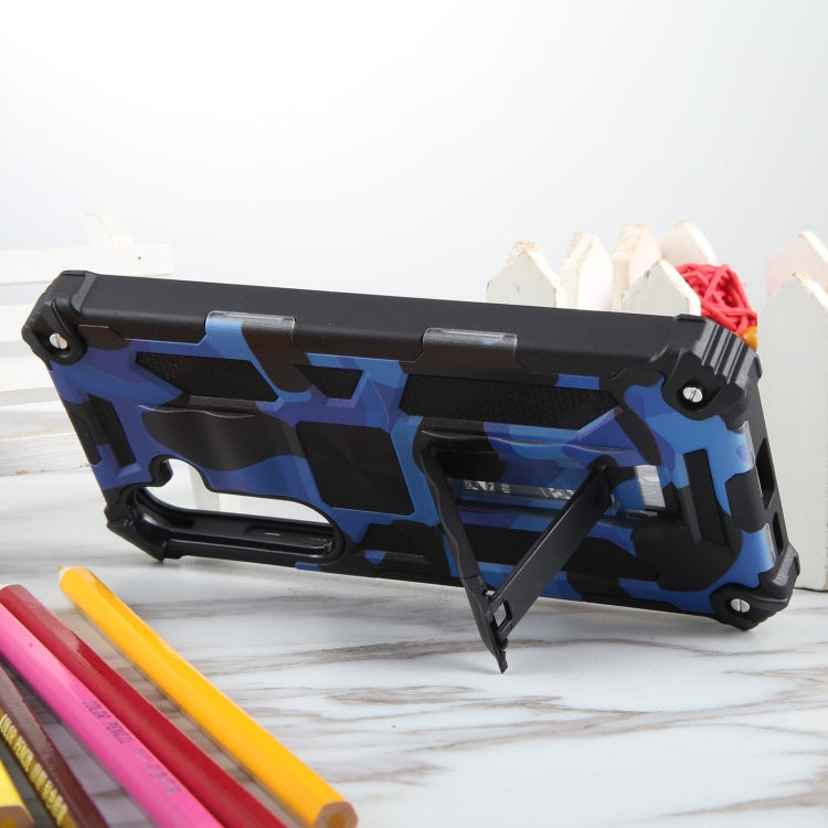 For Samsung Galaxy S24 5G Camouflage Armor Kickstand TPU + PC Magnetic Phone Case(Dark Blue) - Galaxy S24 5G Cases by PMC TechLife | Online Shopping South Africa | PMC TechLife