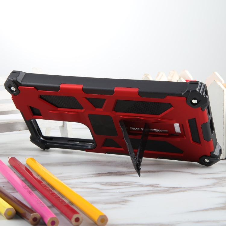 For Samsung Galaxy S24 Ultra 5G Armor Shockproof TPU + PC Magnetic Phone Case with Holder(Red) - Galaxy S24 Ultra 5G Cases by PMC TechLife | Online Shopping South Africa | PMC TechLife | Buy Now Pay Later Mobicred