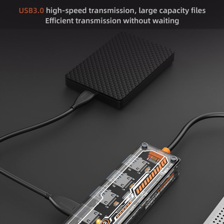SW4U-C 5 in 1 Type-C to Type-C + 4 x USB3.0 HUB Docking Station(Grey)