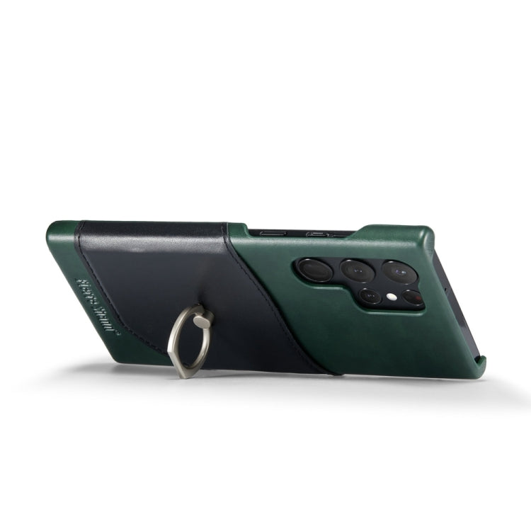 For Samsung Galaxy S24 Ultra 5G Fierre Shann Oil Wax Texture Genuine Leather Back Phone Case(Black)