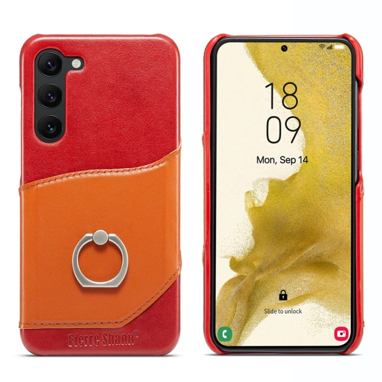 For Samsung Galaxy S24 5G Fierre Shann Oil Wax Texture Genuine Leather Back Phone Case(Red)