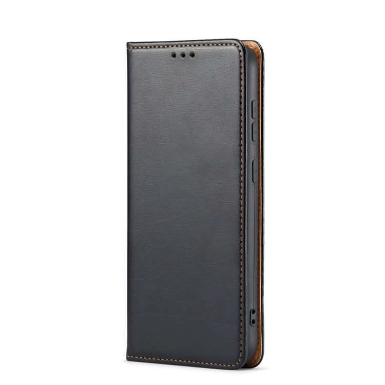 For Samsung Galaxy S24+ 5G Fierre Shann PU Genuine Leather Texture Phone Case(Black)