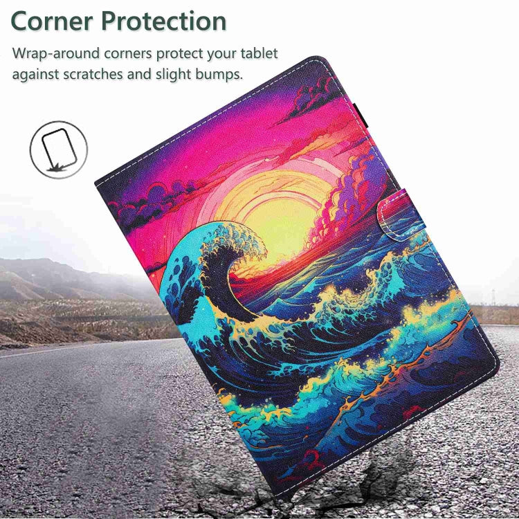For iPad 11 Pro 2024 / 2020 / Air 4 10.9 Painted Pattern Stitching Smart Leather Tablet Case(Waves) - iPad Air (2022) / (2020) 10.9 Cases by PMC TechLife | Online Shopping South Africa | PMC TechLife | Buy Now Pay Later Mobicred