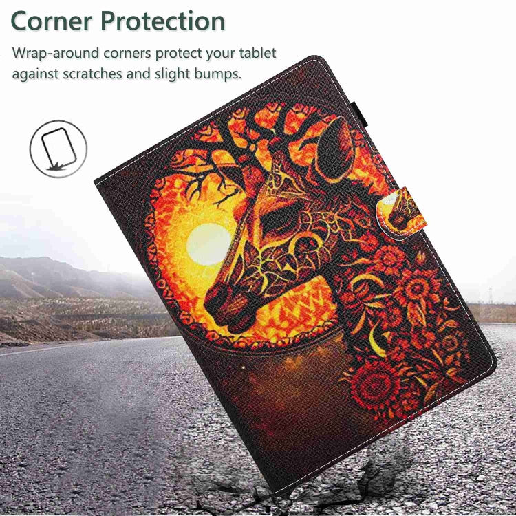 For iPad 11 Pro 2024 / 2020 / Air 4 10.9 Painted Pattern Stitching Smart Leather Tablet Case(Flower Deer) - iPad Air (2022) / (2020) 10.9 Cases by PMC TechLife | Online Shopping South Africa | PMC TechLife | Buy Now Pay Later Mobicred