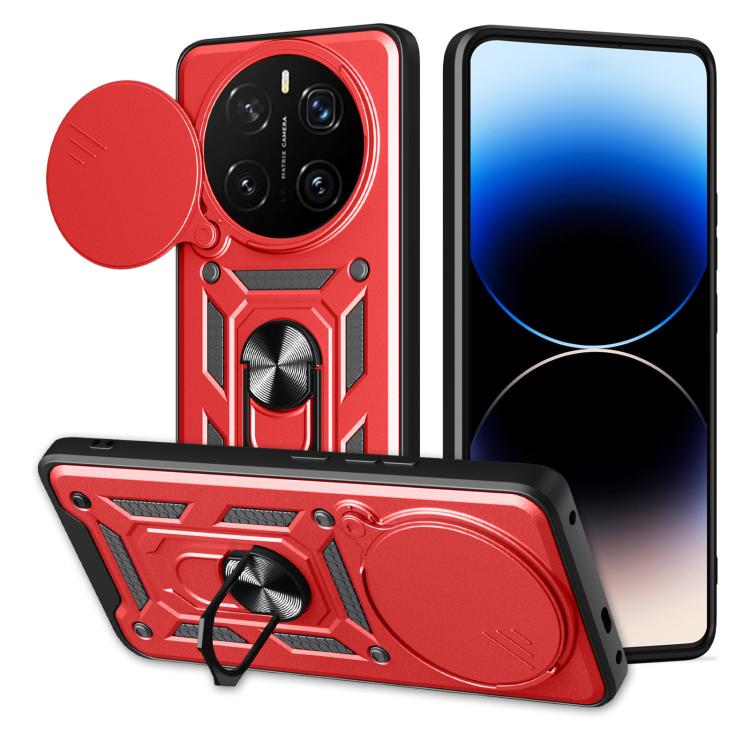 For Honor Magic7 Pro Sliding Camera Cover Design TPU+PC Phone Case(Red)