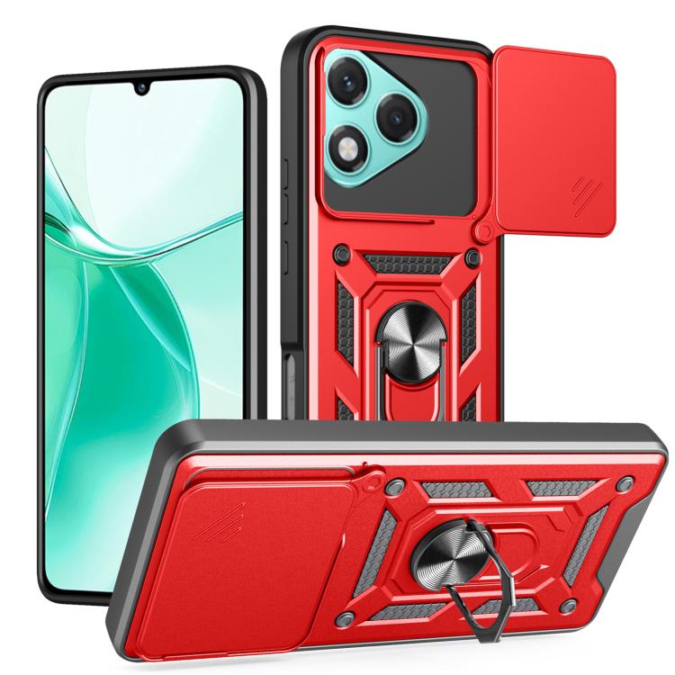For Honor 400 Lite Global Sliding Camera Cover Design TPU+PC Phone Case(Red)