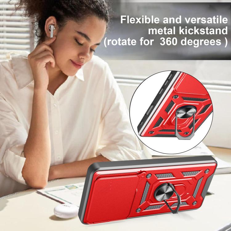 For Honor 400 Lite Global Sliding Camera Cover Design TPU+PC Phone Case(Red) - free shipping - PMC TechLife - Order now!