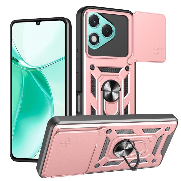 For Honor 400 Lite Global Sliding Camera Cover Design TPU+PC Phone Case(Rose Gold)