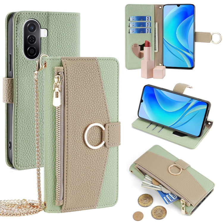 For Huawei nova Y70 Plus / Y70 4G Crossbody Litchi Texture Leather Phone Case(Green)