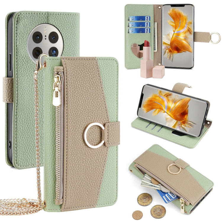 For Huawei Mate 50 Pro Crossbody Litchi Texture Leather Phone Case(Green)