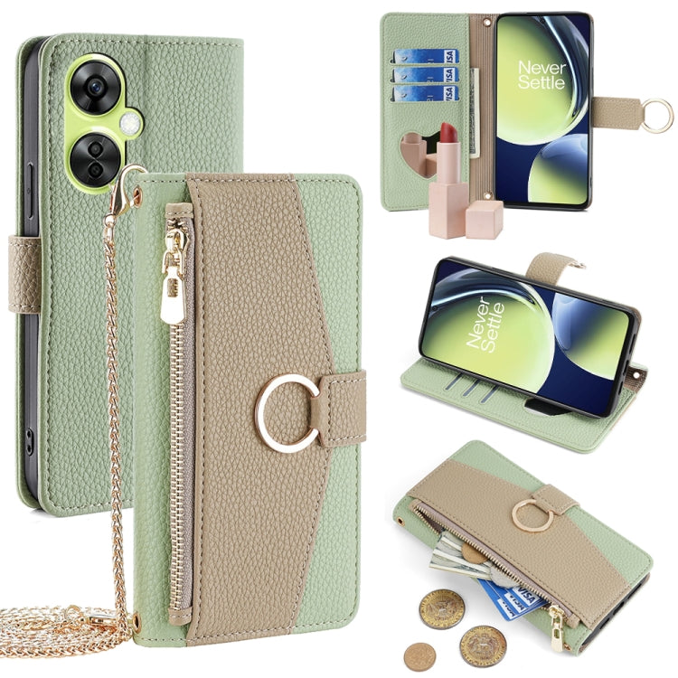 For OnePlus Nord CE 3 Lite 5G Crossbody Litchi Texture Leather Phone Case(Green)
