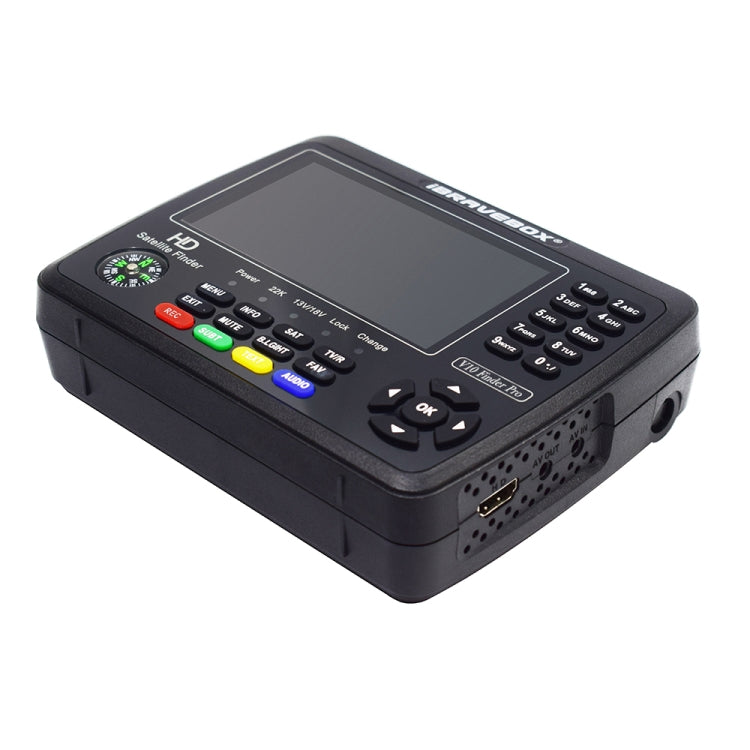iBRAVEBOX V10 Finder Pro 4.3 inch Display Digital Satellite Meter Signal Finder, Support DVB-S/S2/S2X/T/T2/C, Plug Type:AU Plug(Black)