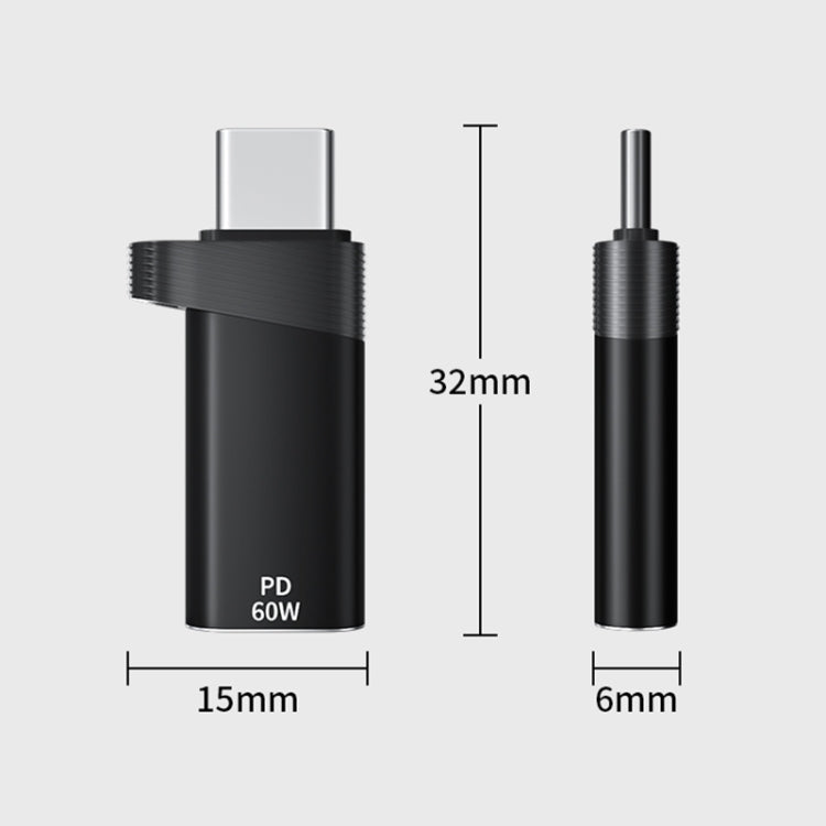 ADS-615 PD 60W USB-C/Type-C Male to 8 Pin Female Adapter(Silver)