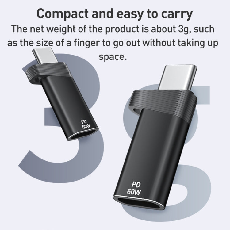 ADS-615 PD 60W USB-C/Type-C Male to 8 Pin Female Adapter(Gun Grey)