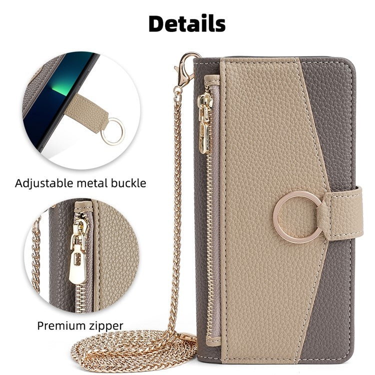 For Google Pixel 8a Crossbody Litchi Texture Leather Phone Case(Grey) - Google Cases by PMC Jewellery | Online Shopping South Africa | PMC Jewellery | Buy Now Pay Later Mobicred