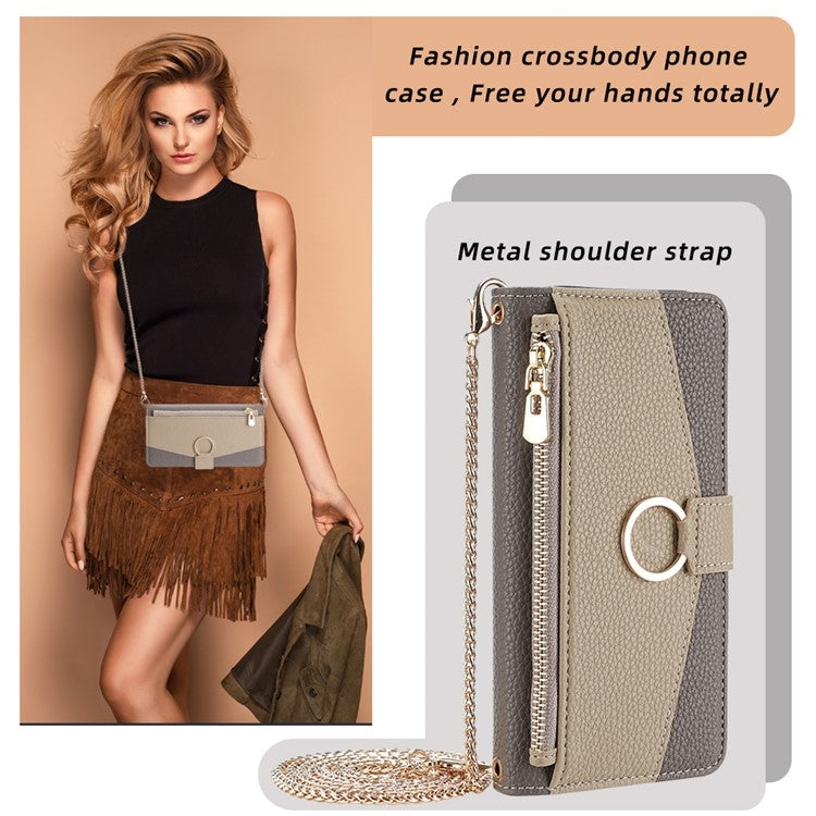For Google Pixel 8a Crossbody Litchi Texture Leather Phone Case(Grey) - Google Cases by PMC Jewellery | Online Shopping South Africa | PMC Jewellery | Buy Now Pay Later Mobicred