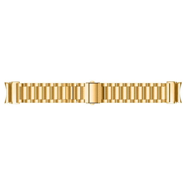 For Samsung Galaxy Watch 6 Quick Release Button Three-bead Stainless Steel Watch Band(Gold)