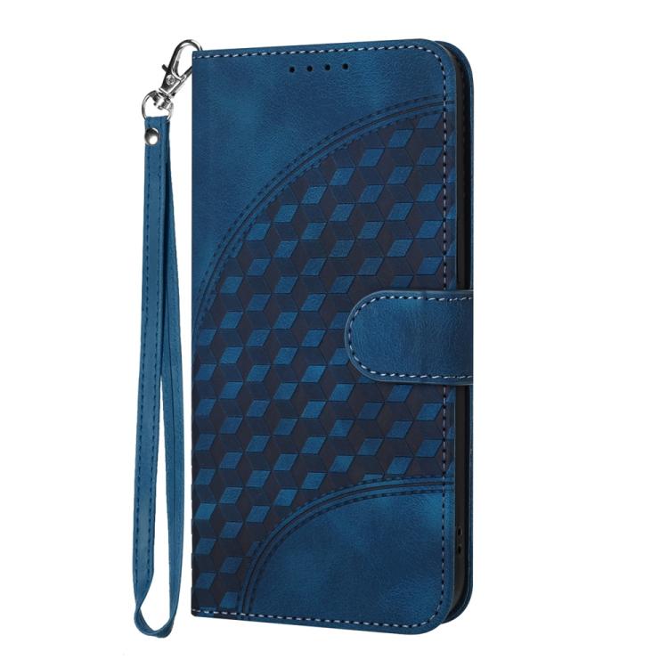For iPhone 17 Pro Max YX0060 Elephant Head Embossed Phone Leather Case with Lanyard(Royal Blue)