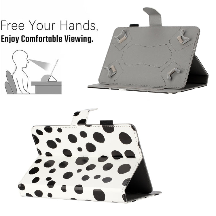 10 inch Dot Pattern Leather Tablet Case(White Black Dot) - 10 - 11 inch by PMC Jewellery | Online Shopping South Africa | PMC Jewellery | Buy Now Pay Later Mobicred
