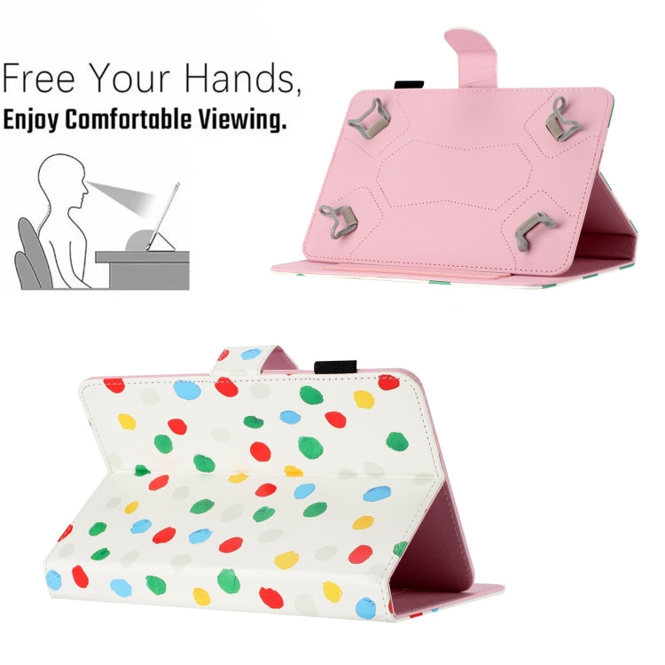 10 inch Dot Pattern Leather Tablet Case(White Colorful Dot) - 10 - 11 inch by PMC Jewellery | Online Shopping South Africa | PMC Jewellery | Buy Now Pay Later Mobicred