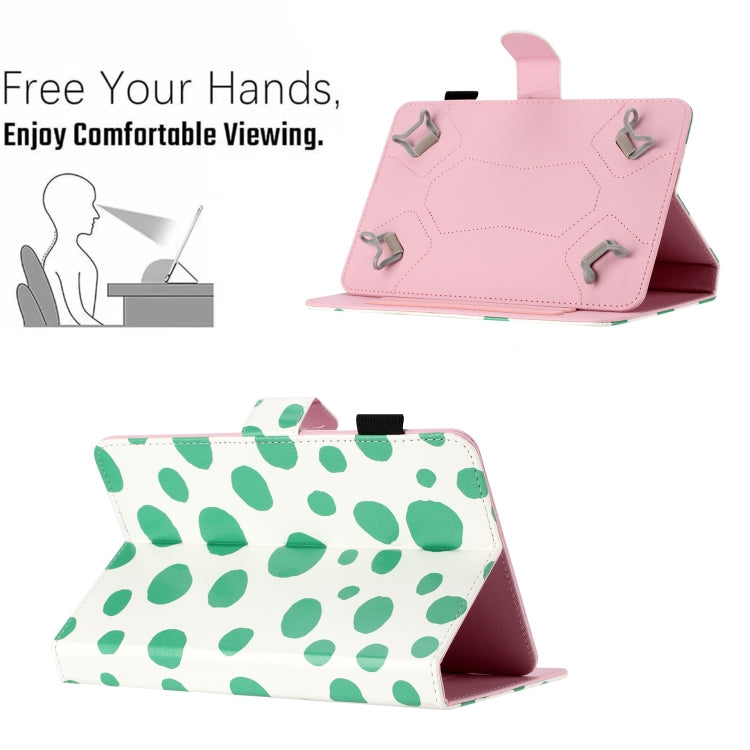 10 inch Dot Pattern Leather Tablet Case(White Green Dot) - 10 - 11 inch by PMC Jewellery | Online Shopping South Africa | PMC Jewellery | Buy Now Pay Later Mobicred