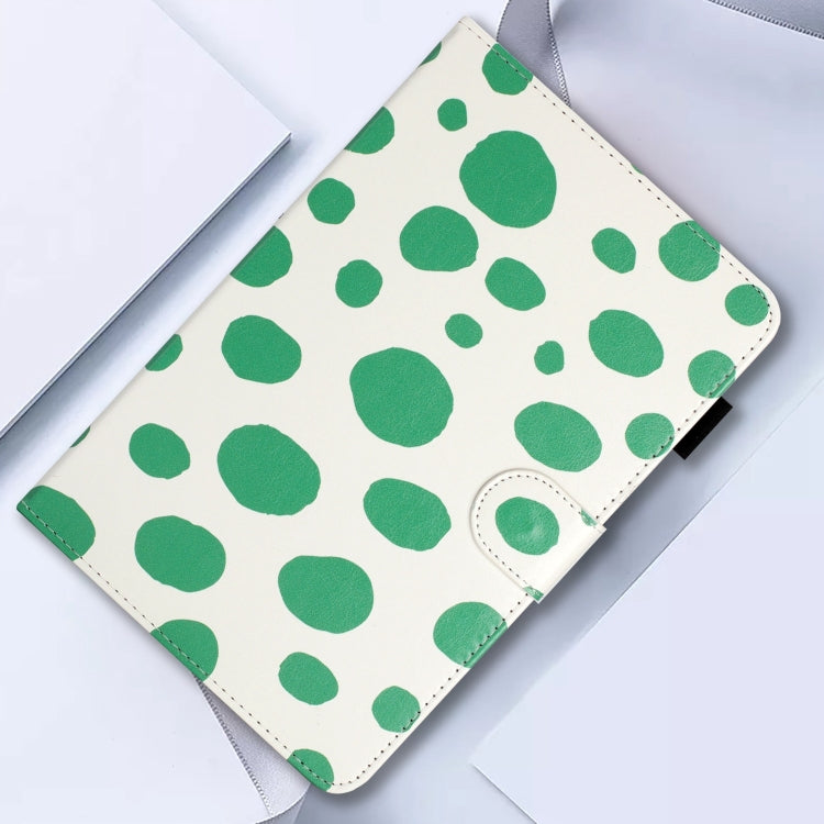 10 inch Dot Pattern Leather Tablet Case(White Green Dot) - 10 - 11 inch by PMC Jewellery | Online Shopping South Africa | PMC Jewellery | Buy Now Pay Later Mobicred